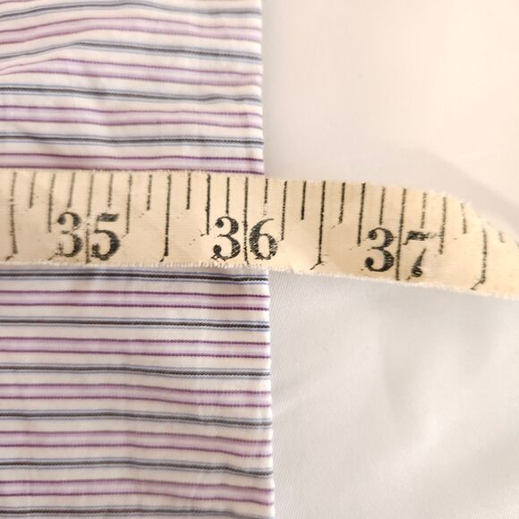 Robert Talbott Estate Mens 18.5 36/37T Purple Striped Button Down Dress Shirt - Picture 7 of 7